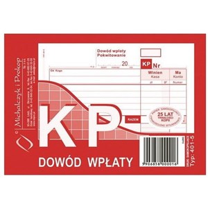 KP DOWÓD WPŁATY A6 WIELOKOPIA 401-5