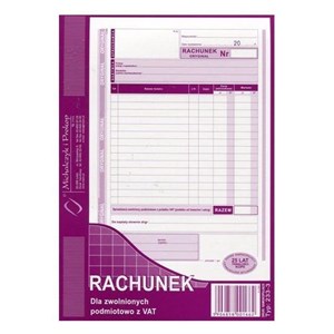 RACHUNEK UPROSZCZONY A5 ZW.Z VAT 233-3